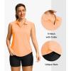 imageG Gradual Sleeveless Golf Shirts for Women Collared V Neck Tennis Tank Top Cooling Polo UPF 50 Quick Dry LightweightHeather Orange