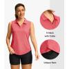 imageG Gradual Sleeveless Golf Shirts for Women Collared V Neck Tennis Tank Top Cooling Polo UPF 50 Quick Dry LightweightHeather Red