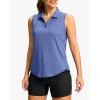 imageG Gradual Sleeveless Golf Shirts for Women Collared V Neck Tennis Tank Top Cooling Polo UPF 50 Quick Dry LightweightHeather Royal Blue