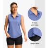 imageG Gradual Sleeveless Golf Shirts for Women Collared V Neck Tennis Tank Top Cooling Polo UPF 50 Quick Dry LightweightHeather Royal Blue