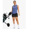 imageG Gradual Sleeveless Golf Shirts for Women Collared V Neck Tennis Tank Top Cooling Polo UPF 50 Quick Dry LightweightHeather Royal Blue