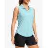 imageG Gradual Sleeveless Golf Shirts for Women Collared V Neck Tennis Tank Top Cooling Polo UPF 50 Quick Dry LightweightHeather Sky Blue