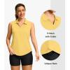 imageG Gradual Sleeveless Golf Shirts for Women Collared V Neck Tennis Tank Top Cooling Polo UPF 50 Quick Dry LightweightHeather Yellow