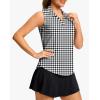 imageG Gradual Sleeveless Golf Shirts for Women Collared V Neck Tennis Tank Top Cooling Polo UPF 50 Quick Dry LightweightHoundstooth