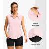 imageG Gradual Sleeveless Golf Shirts for Women Collared V Neck Tennis Tank Top Cooling Polo UPF 50 Quick Dry LightweightPeach