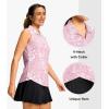 imageG Gradual Sleeveless Golf Shirts for Women Collared V Neck Tennis Tank Top Cooling Polo UPF 50 Quick Dry LightweightPink Paisley