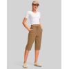 imageG Gradual Womens 15 Long Shorts Below The Knee Hiking Cargo Capris Stretch Quick Dry Bermuda Shorts for Women with Pockets15indark Khaki