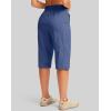 imageG Gradual Womens 15 Long Shorts Below The Knee Hiking Cargo Capris Stretch Quick Dry Bermuda Shorts for Women with PocketsBlue