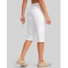 imageG Gradual Womens 15 Long Shorts Below The Knee Hiking Cargo Capris Stretch Quick Dry Bermuda Shorts for Women with PocketsDwhite