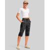 imageG Gradual Womens 15 Long Shorts Below The Knee Hiking Cargo Capris Stretch Quick Dry Bermuda Shorts for Women with PocketsGrey Camo
