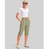 imageG Gradual Womens 15 Long Shorts Below The Knee Hiking Cargo Capris Stretch Quick Dry Bermuda Shorts for Women with PocketsLight Green