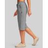 imageG Gradual Womens 15 Long Shorts Below The Knee Hiking Cargo Capris Stretch Quick Dry Bermuda Shorts for Women with PocketsLight Grey