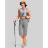 imageG Gradual Womens 15 Long Shorts Below The Knee Hiking Cargo Capris Stretch Quick Dry Bermuda Shorts for Women with PocketsLight Grey
