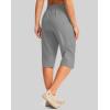 imageG Gradual Womens 15 Long Shorts Below The Knee Hiking Cargo Capris Stretch Quick Dry Bermuda Shorts for Women with PocketsLight Grey