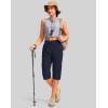 imageG Gradual Womens 15 Long Shorts Below The Knee Hiking Cargo Capris Stretch Quick Dry Bermuda Shorts for Women with PocketsNavy