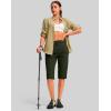 imageG Gradual Womens 15 Long Shorts Below The Knee Hiking Cargo Capris Stretch Quick Dry Bermuda Shorts for Women with PocketsOlive