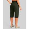 imageG Gradual Womens 15 Long Shorts Below The Knee Hiking Cargo Capris Stretch Quick Dry Bermuda Shorts for Women with PocketsOlive