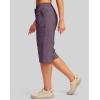 imageG Gradual Womens 15 Long Shorts Below The Knee Hiking Cargo Capris Stretch Quick Dry Bermuda Shorts for Women with PocketsPurple