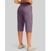 imageG Gradual Womens 15 Long Shorts Below The Knee Hiking Cargo Capris Stretch Quick Dry Bermuda Shorts for Women with PocketsPurple