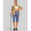 imageG Gradual Womens 15 Long Shorts Below The Knee Hiking Cargo Capris Stretch Quick Dry Bermuda Shorts for Women with PocketsSlate Blue