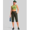 imageG Gradual Womens 15 Long Shorts Below The Knee Hiking Cargo Capris Stretch Quick Dry Bermuda Shorts for Women with PocketsSlate Green