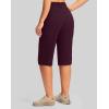 imageG Gradual Womens 15 Long Shorts Below The Knee Hiking Cargo Capris Stretch Quick Dry Bermuda Shorts for Women with PocketsWine