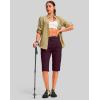 imageG Gradual Womens 15 Long Shorts Below The Knee Hiking Cargo Capris Stretch Quick Dry Bermuda Shorts for Women with PocketsWine