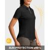 imageG Gradual Womens Golf Shirt Metal Zip Up Polo Short Sleeve Tennis Work Athletic Collared Top Quick Dry LightweightBlack