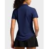 imageG Gradual Womens Golf Shirt Metal Zip Up Polo Short Sleeve Tennis Work Athletic Collared Top Quick Dry LightweightDark Blue