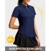 imageG Gradual Womens Golf Shirt Metal Zip Up Polo Short Sleeve Tennis Work Athletic Collared Top Quick Dry LightweightDark Blue