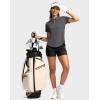 imageG Gradual Womens Golf Shirt Metal Zip Up Polo Short Sleeve Tennis Work Athletic Collared Top Quick Dry LightweightDark Grey