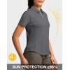 imageG Gradual Womens Golf Shirt Metal Zip Up Polo Short Sleeve Tennis Work Athletic Collared Top Quick Dry LightweightDark Grey