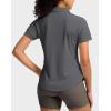 imageG Gradual Womens Golf Shirt Metal Zip Up Polo Short Sleeve Tennis Work Athletic Collared Top Quick Dry LightweightDark Grey