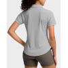 imageG Gradual Womens Golf Shirt Metal Zip Up Polo Short Sleeve Tennis Work Athletic Collared Top Quick Dry LightweightLight Grey