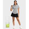 imageG Gradual Womens Golf Shirt Metal Zip Up Polo Short Sleeve Tennis Work Athletic Collared Top Quick Dry LightweightLight Grey
