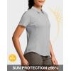 imageG Gradual Womens Golf Shirt Metal Zip Up Polo Short Sleeve Tennis Work Athletic Collared Top Quick Dry LightweightLight Grey