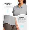 imageG Gradual Womens Golf Shirt Metal Zip Up Polo Short Sleeve Tennis Work Athletic Collared Top Quick Dry LightweightLight Grey