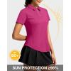 imageG Gradual Womens Golf Shirt Metal Zip Up Polo Short Sleeve Tennis Work Athletic Collared Top Quick Dry LightweightLight Rose