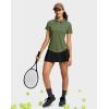 imageG Gradual Womens Golf Shirt Metal Zip Up Polo Short Sleeve Tennis Work Athletic Collared Top Quick Dry LightweightOlive