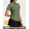 imageG Gradual Womens Golf Shirt Metal Zip Up Polo Short Sleeve Tennis Work Athletic Collared Top Quick Dry LightweightOlive