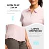 imageG Gradual Womens Golf Shirt Metal Zip Up Polo Short Sleeve Tennis Work Athletic Collared Top Quick Dry LightweightPink