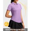 imageG Gradual Womens Golf Shirt Metal Zip Up Polo Short Sleeve Tennis Work Athletic Collared Top Quick Dry LightweightPurple