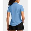 imageG Gradual Womens Golf Shirt Metal Zip Up Polo Short Sleeve Tennis Work Athletic Collared Top Quick Dry LightweightSky Blue