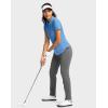 imageG Gradual Womens Golf Shirt Metal Zip Up Polo Short Sleeve Tennis Work Athletic Collared Top Quick Dry LightweightSky Blue