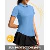 imageG Gradual Womens Golf Shirt Metal Zip Up Polo Short Sleeve Tennis Work Athletic Collared Top Quick Dry LightweightSky Blue