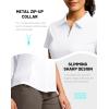 imageG Gradual Womens Golf Shirt Metal Zip Up Polo Short Sleeve Tennis Work Athletic Collared Top Quick Dry LightweightWhite