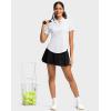imageG Gradual Womens Golf Shirt Metal Zip Up Polo Short Sleeve Tennis Work Athletic Collared Top Quick Dry LightweightWhite
