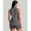 imageG Gradual Womens Golf Shirt Sleeveless Zip Up Polo Shirts for Women Collared Lightweight Tennis Athletic Tank TopDark Grey