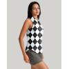 imageG Gradual Womens Golf Shirt Sleeveless Zip Up Polo Shirts for Women Collared Lightweight Tennis Athletic Tank TopGrey Argyle