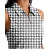 imageG Gradual Womens Golf Shirt Sleeveless Zip Up Polo Shirts for Women Collared Lightweight Tennis Athletic Tank TopHoundstooth